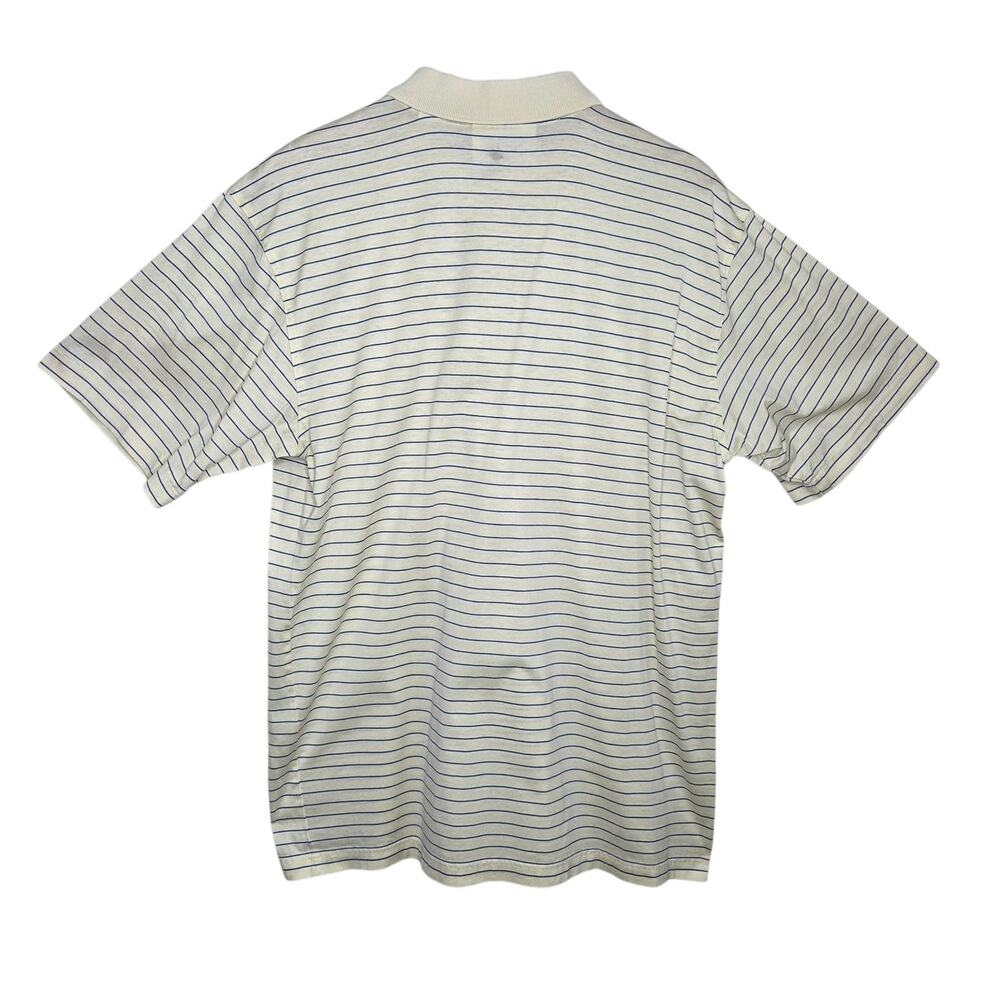 Vtg Masters Augusta National Golf Yellow Blue Striped Polo Shirt Mens SZ L Logo - Picture 7 of 10